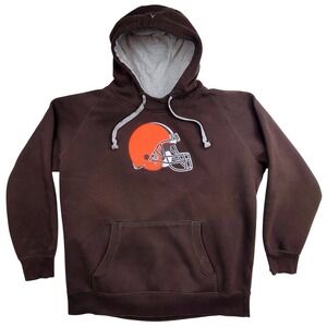 Cleveland Browns NFL Football Helmet Logo Brown Hoodie Mens 2XL - Antigua